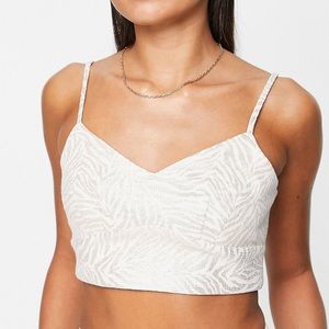 River Island jacquard animal bralette in cream